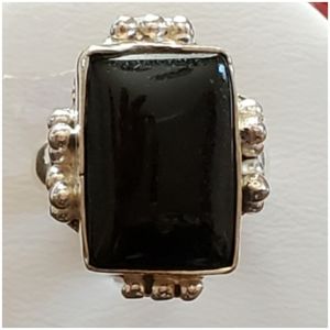 Genuine Black Onyx Artesian Ring Size 7